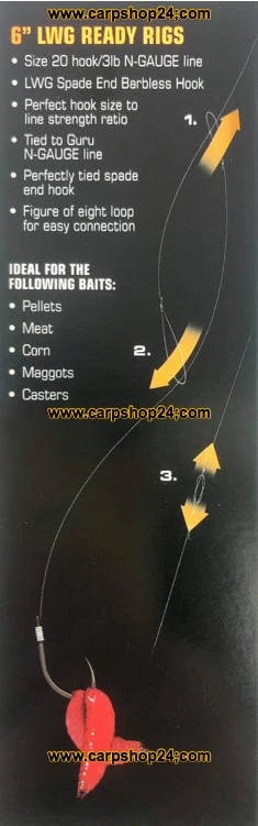 Guru 6" LWG READY RIG BARBLESS - 5 Opties - Afbeelding 7