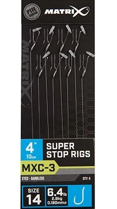 Matrix MXC-3 SUPER STOP RIGS EYED BARBLESS 4" - 10cm - 3 Opties - Afbeelding 3