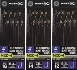 Matrix MXC-4 X-STRONG BAIT BAND RIGS EYED BARBLESS 4" - 10cm - 3 Opties