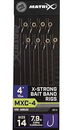 Matrix MXC-4 X-STRONG BAIT BAND RIGS EYED BARBLESS 4" - 10cm - 3 Opties - Afbeelding 3