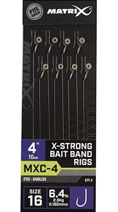 Matrix MXC-4 X-STRONG BAIT BAND RIGS EYED BARBLESS 4" - 10cm - 3 Opties - Afbeelding 4