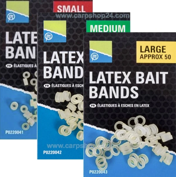Preston LATEX BAIT BANDS - 3 Opties