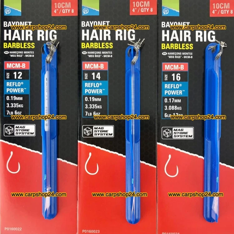 Preston MCM-B BANDED & BAYONET HAIR RIG BARBLESS 10cm - 6 Opties - Afbeelding 3