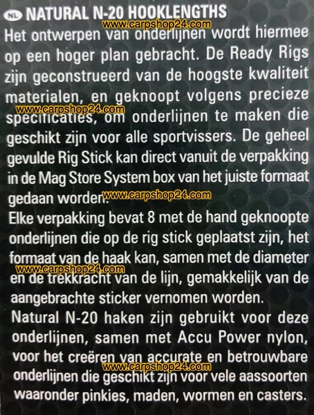 Preston NATURAL N-20 HOOKLENGTHS BARBED 15cm - Afbeelding 2