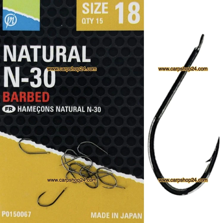 Preston NATURAL N-30 BARBED - 5 Opties